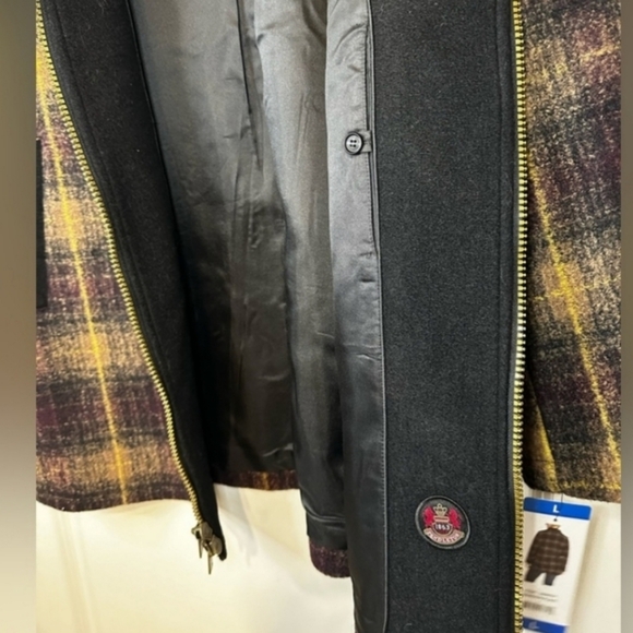 Pendleton Wool Blend Walker Jacket Coat Women Maroon Plaid NWT - Picture 3 of 6